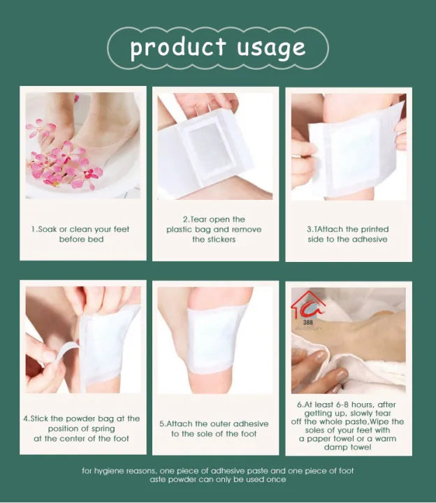 100% Herbal & Gentle Ingredient Detox Foot Pads